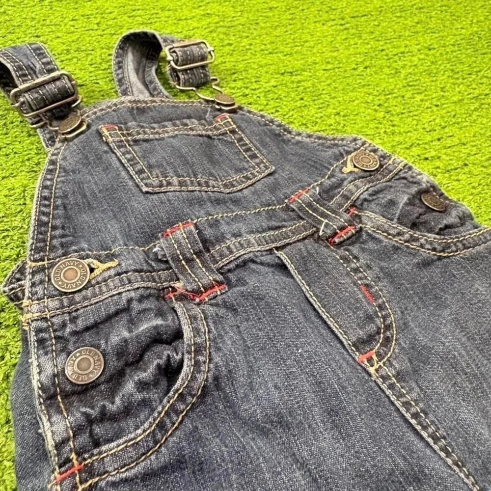 Vintage Y2K Old Navy Baby Sz‎ 3-6M Denim Overalls Baggy